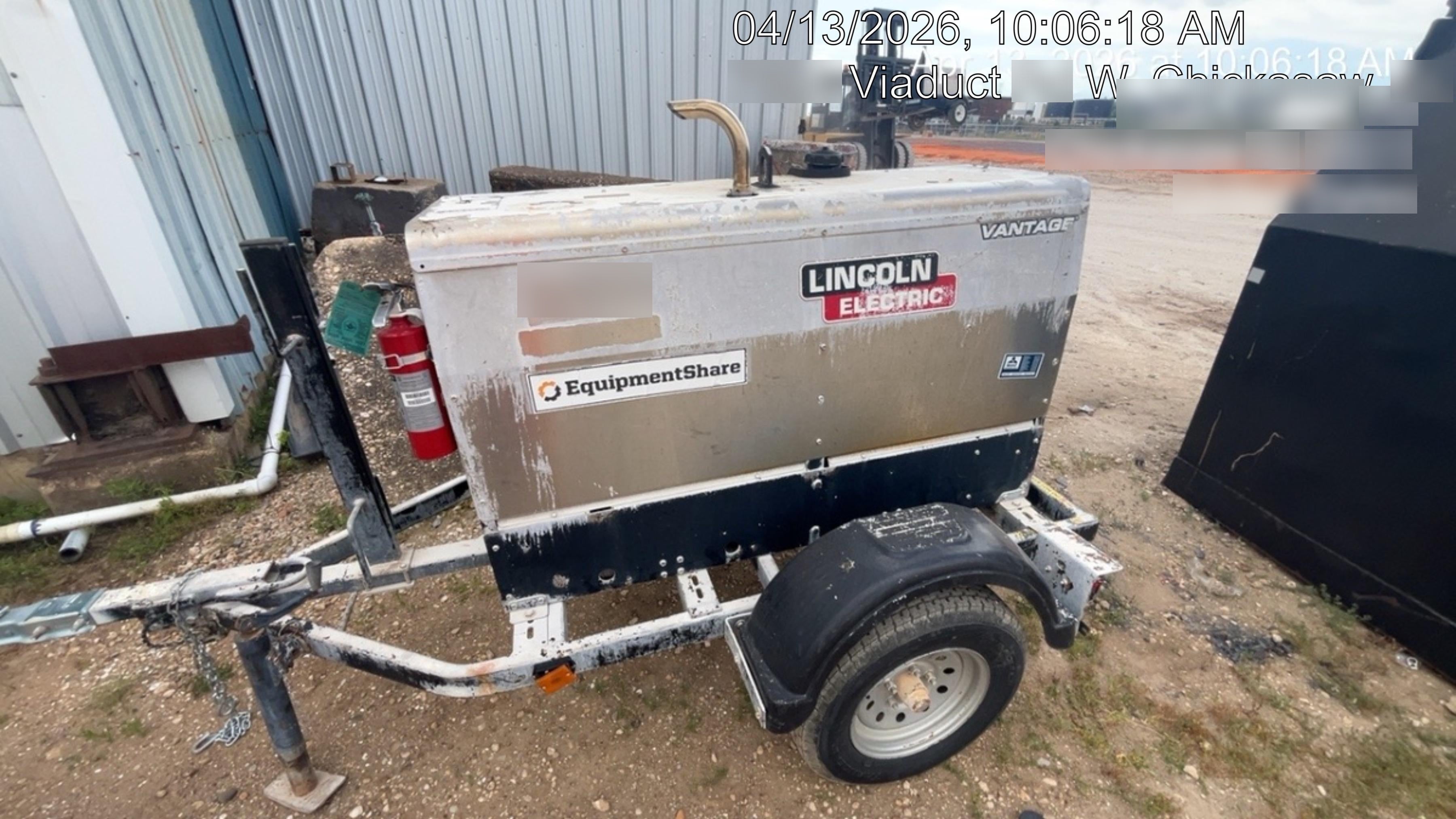 2019 Lincoln Electric Vantage 322 Welder Ready-Pak 3, Two wheel trailer, Fender and Light kit, Cable Rack