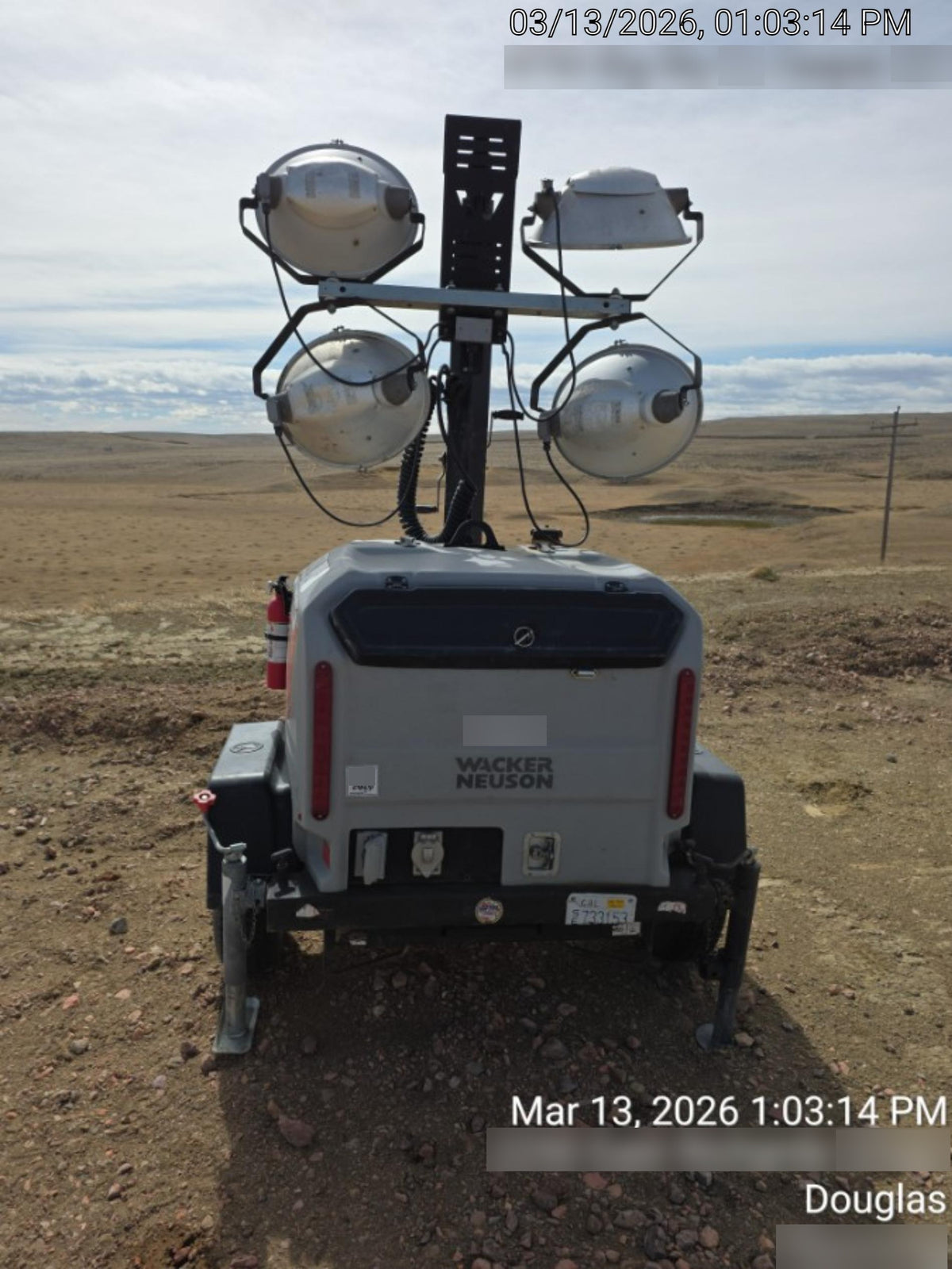 2019 Wacker Neuson LTV6L-MH Wacker Neuson LTV6L Mobile Light Tower w/Fuel Level Sensor Installed