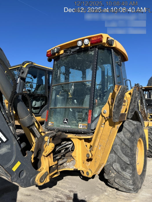 2020 John Deere 410L - Extendable Stick Cab/Heat/Air, 4WD, Extendable Stick, Pilot Controls, 2 Way Hydraulics, TAG Manual QC