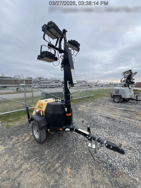 2022 Allmand NLV3GR (4) LED Light Fixture 350W, 23' Vertical Mast, 3kW Prime, Towable, ES Decals, T3