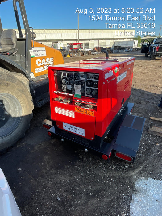 2023 Shindaiwa DGW400MDL Kubota D902 Engine, 23 HP, Dual Op Welder, Wire, Arc, Droop Stick, Tig, and CC Stick Functionality, Simulphase, 3 Phase and 1 Phase Gen Output, Single Axle NB Trlr, Slr Trckl Chrg 12V 12W, Fire Ext