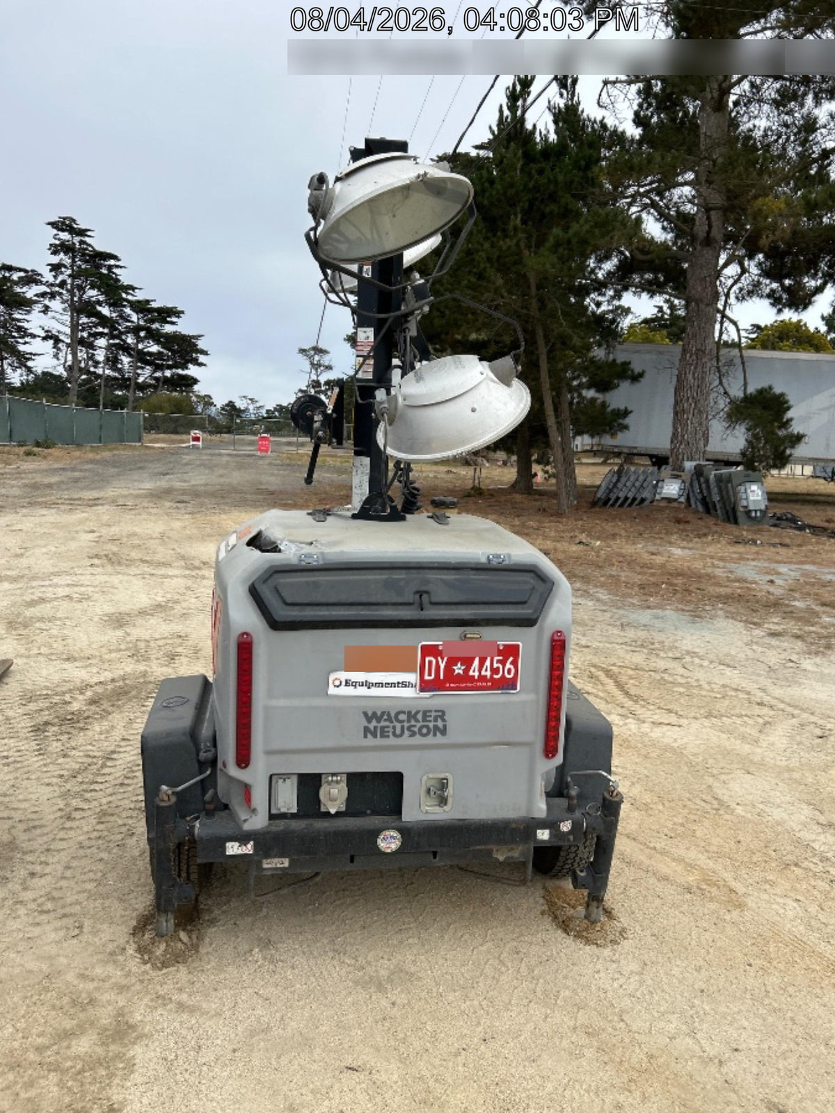 2019 Wacker Neuson LTV6L-MH Wacker Neuson LTV6L Mobile Light Tower w/Fuel Level Sensor Installed