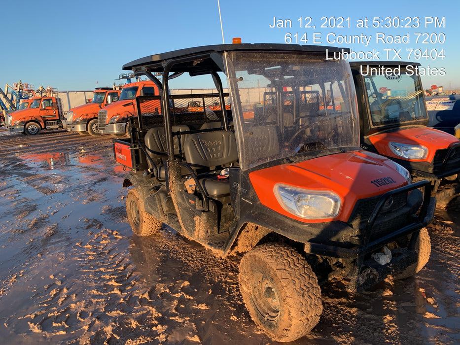 Kubota RTV-X1140W-H Kubota RTVX1140WH 4wd Utility Cart, LED Strobe, Windshield Tempered Glass, Plastic Canopy, Wire Harness Kit, Backup Alarm