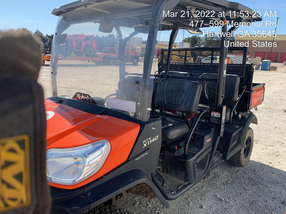 2021 Kubota RTV-X1140W-H Plastic Canopy, Windshield Acrylic Clear, LED Strobe Light, Wire Harness Kit, Back up Alarm