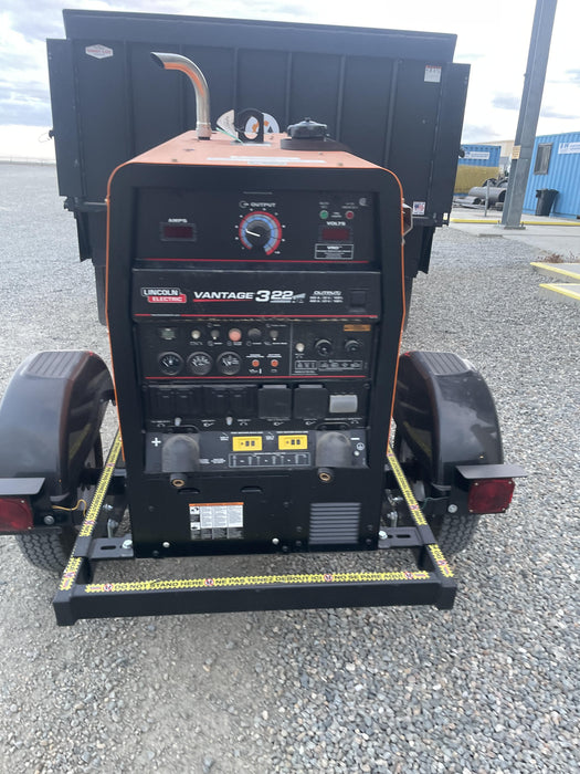 2022 Lincoln Electric Vantage 322 Trlr Mounted, Cable Rack, Light Kit, ES Decals