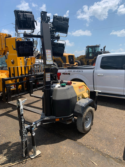 2022 Allmand NLV3GR (4) LED Light Fixture 350W, 23' Vertical Mast, 3kW Prime, Towable, Deep Sea L401, Leveling Jacks, Yanmar T4F 5.8hp