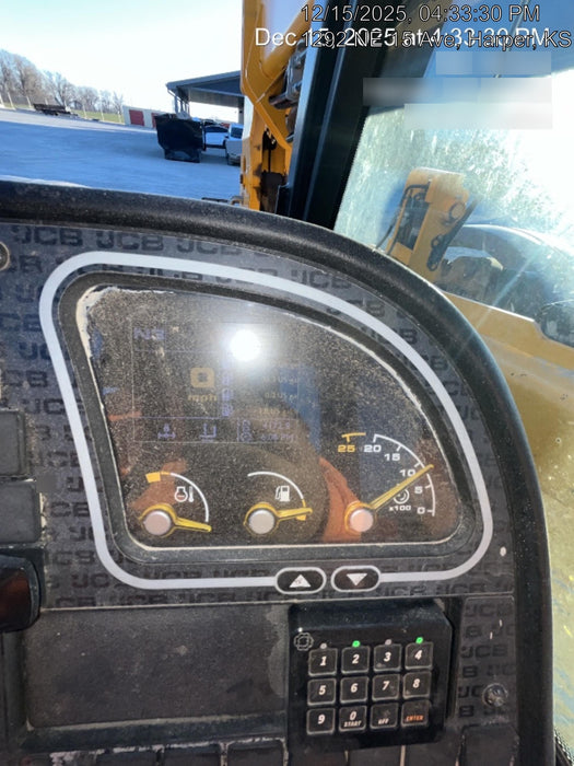 2019 JCB 509-42 74 HP w/Open ROPS, Beacon, Aux Hydraulics, LED Work lights, Solid Tires 66" Carriage/60" Forks