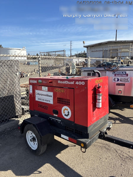 2022 Shindaiwa DGW400MDL Kubota D902 Engine, 23 HP, Dual Op Welder, Wire, Arc, Droop Stick, Tig, and CC Stick Functionality, Simulphase, 3 Phase and 1 Phase Gen Output, Single Axle NB Trlr, Slr Trckl Chrg 12V 12W, Fire Ext