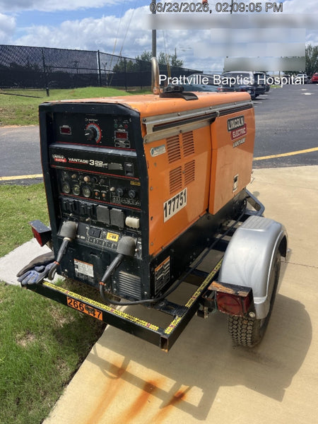 2021 Lincoln Electric Vantage 322 Vantage 322 Ready Pak 3 w/ Decals, ORANGE (includes trailer, cable rack, fender light kit) NO Telematics