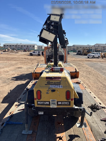 2022 Allmand NLV3GR (4) LED Light Fixture 350W, 23' Vertical Mast, 3kW Prime, Towable, Deep Sea L401, Leveling Jacks, Yanmar T4F 5.8hp