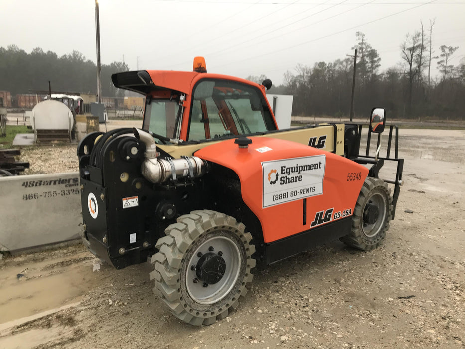 2020 JLG G5-18A Cab/Heat/Air, NM Solid Tires, Beacon w/48" Carriage, 48" Pallet Forks