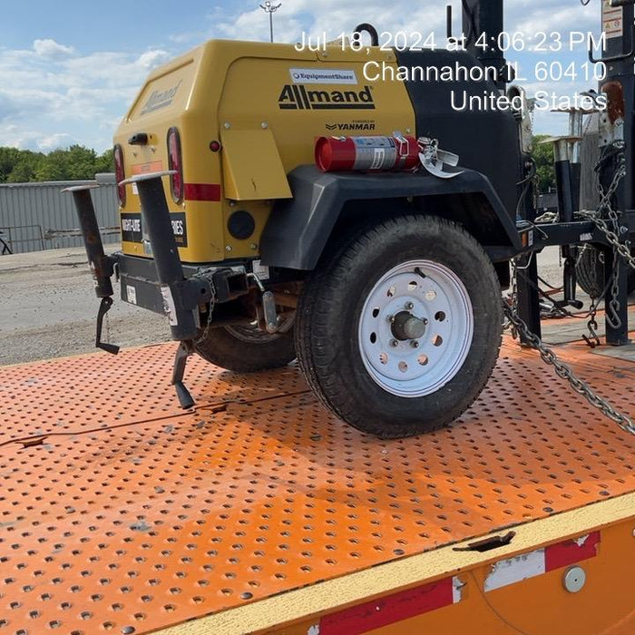 2021 Allmand NLV3GR (4) LED Light Fixture 350W, 23' Vertical Mast, 3kW Prime, Towable, Deep Sea L401, Leveling Jacks, Yanmar T4F 5.8hp