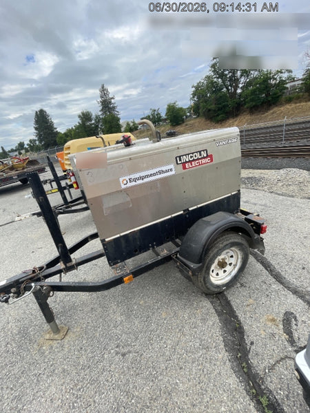 2019 Lincoln Electric Vantage 322 Welder Ready-Pak 3, Two wheel trailer, Fender and Light kit, Cable Rack