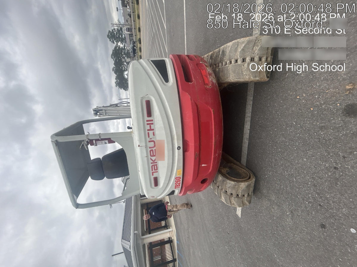 2019 Takeuchi TB260 Canopy, Standard Blade, Auxiliary hydraulics Manual QC, Hydraulic thumb, 12" ,18", 24" Bucket