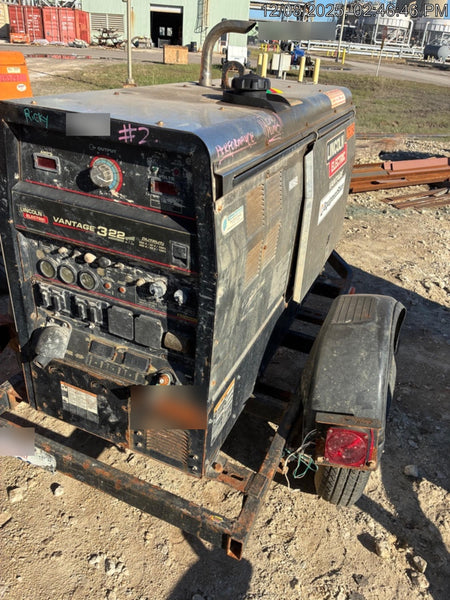 2019 Lincoln Electric Vantage 322 Lincoln Vantage 322 Welder w/Trailer, Light Kit, Cable Rack