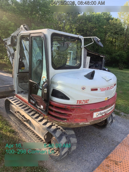 2019 Takeuchi TB290 Takeuchi TB290 Cab/Heat/AC w/Rubber Tracks, Auxiliary Hydraulics, Dozer Blade, Manual QC, 18/24/36" Buckets, Hydraulic Thumb Installed