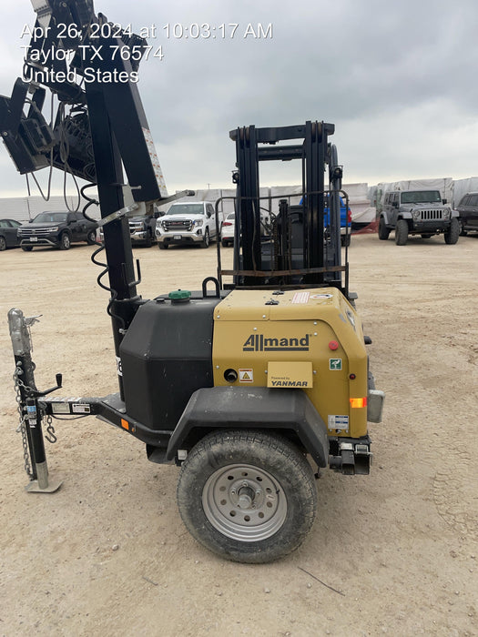 2022 Allmand NLV3GR (4) LED Light Fixture 350W, 23' Vertical Mast, 3kW Prime, Towable, ES Decals, T3