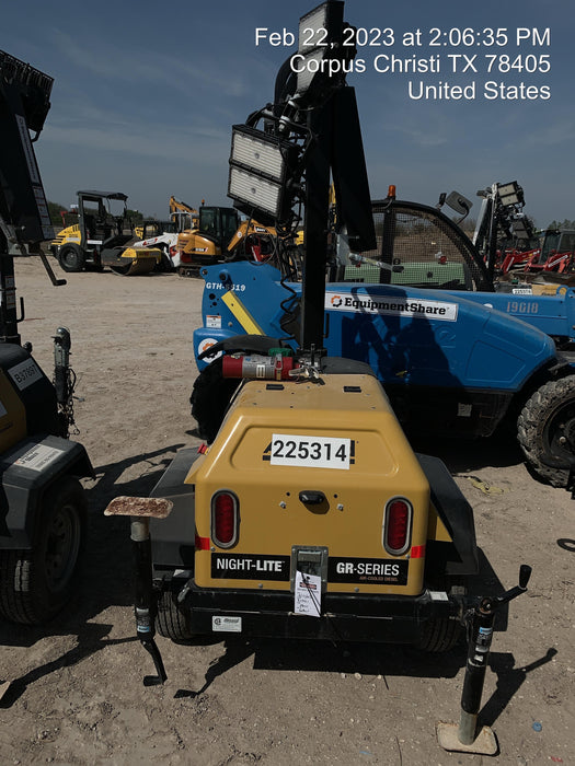 2022 Allmand NLV3GR (4) LED Light Fixture 350W, 23' Vertical Mast, 3kW Prime, Towable, Deep Sea L401, Leveling Jacks, Yanmar T4F 5.8hp