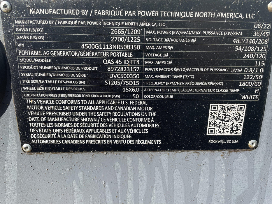 2022 ATLAS COPCO QAS45 CWK