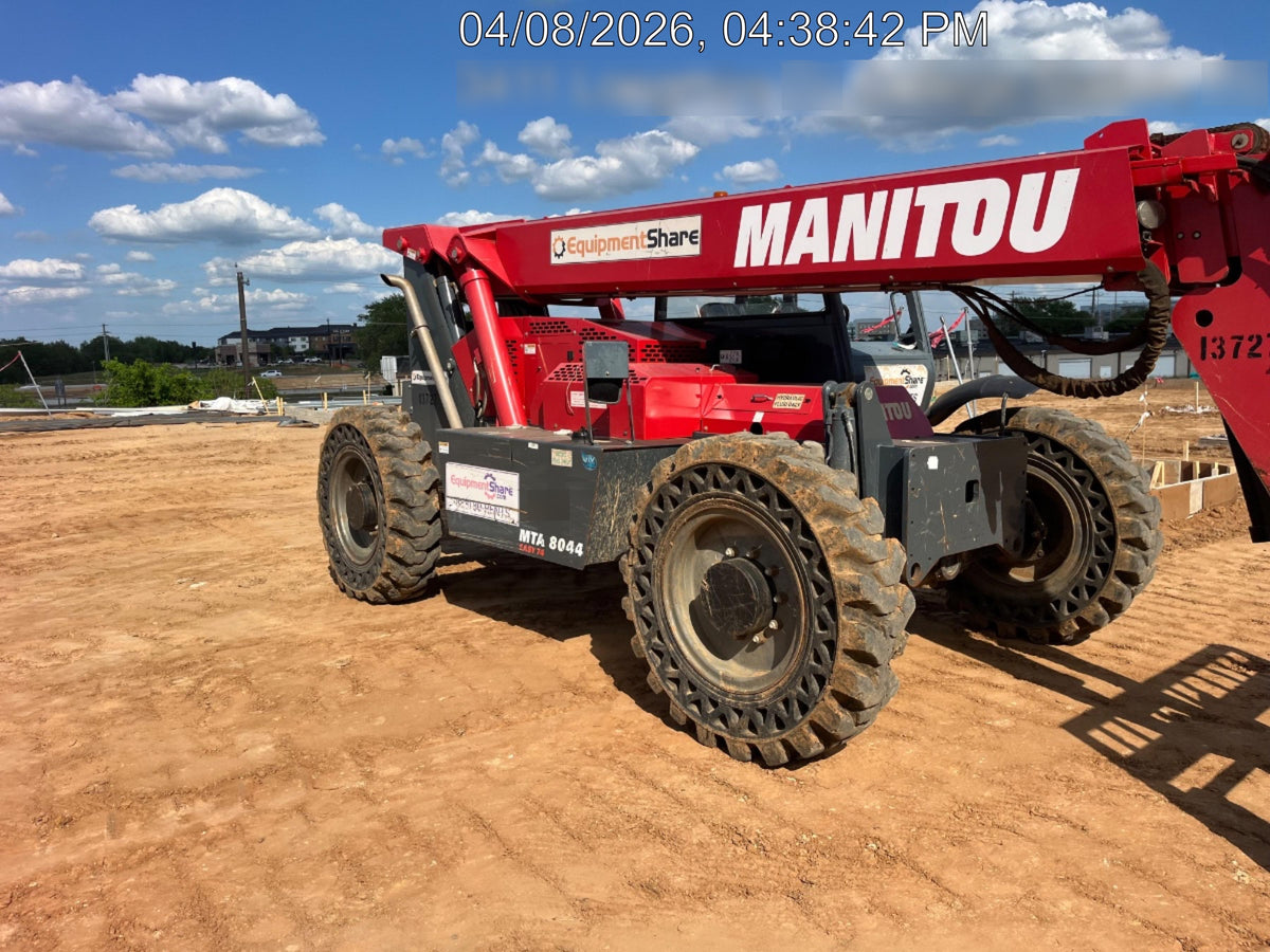 2018 Manitou MTA8044 MTA 8044 - 74 HP T4, Canopy, Worklights/Strobe, Beacon, 66" Carriage, 48" Forks, Solid Tires, Lift Hook, Aux Hydraulics