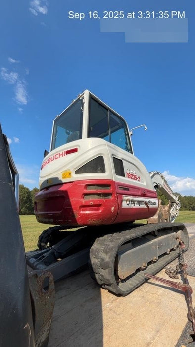 2020 Takeuchi TB235-2CR Cab/Heat/Air, Rubber Tracks, Manual TAG QC