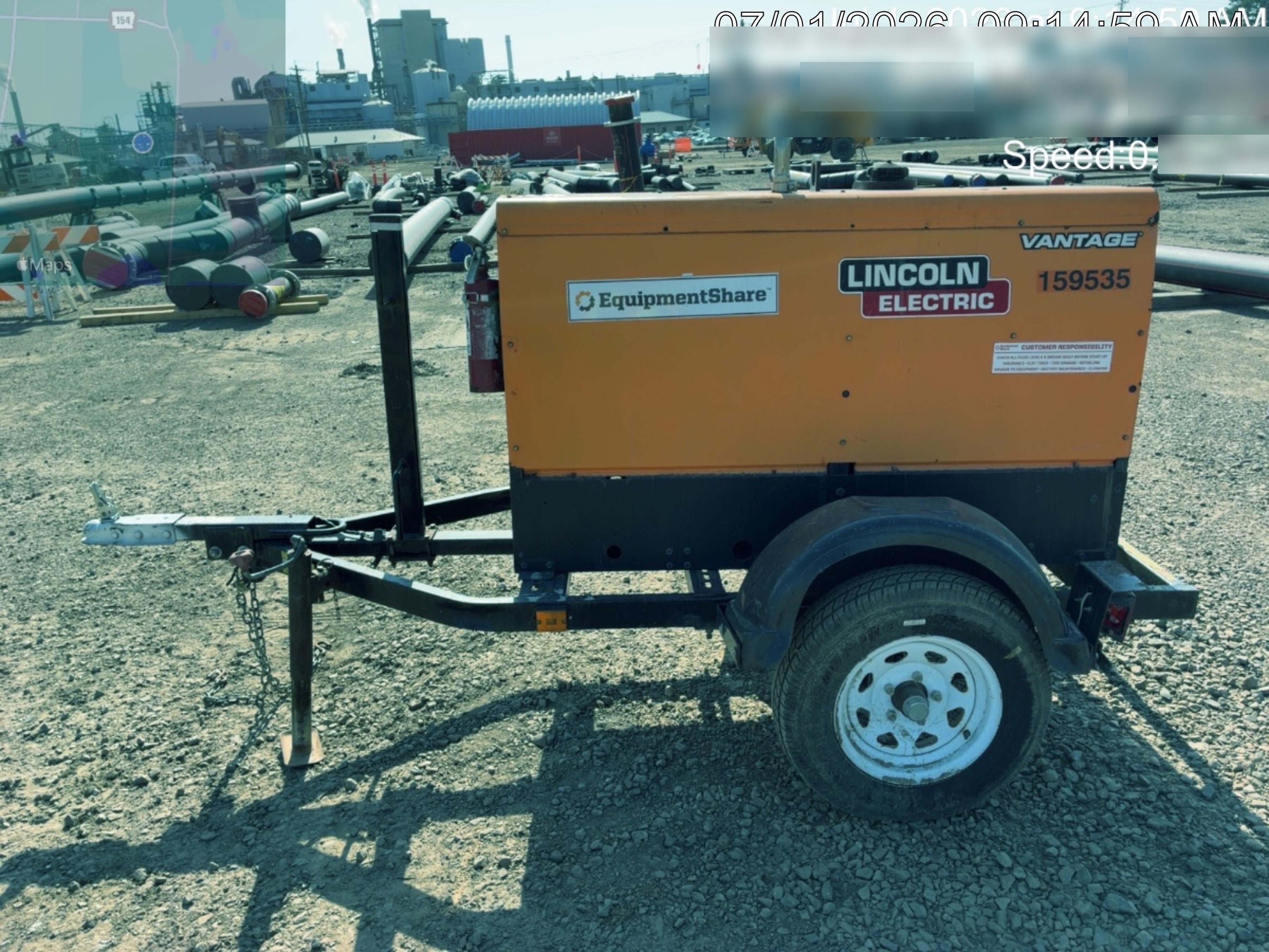 2021 Lincoln Electric Vantage 322 Vantage 322 Ready Pak 3 w/ Decals, ORANGE (includes trailer, cable rack, fender light kit) NO Telematics