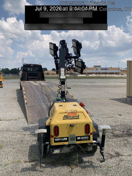 2022 Allmand NLV3GR (4) LED Light Fixture 350W, 23' Vertical Mast, 3kW Prime, Towable, Deep Sea L401, Leveling Jacks, Yanmar T4F 5.8hp