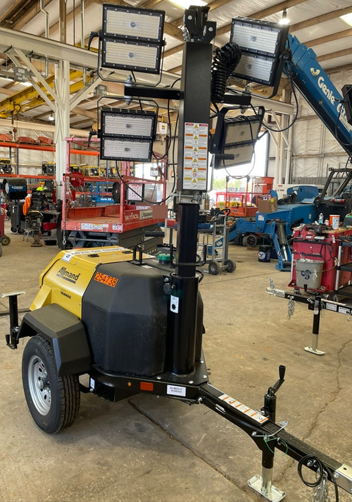 2022 Allmand NLV3GR (4) LED Light Fixture 350W, 23' Vertical Mast, 3kW Prime, Towable, ES Decals, T3