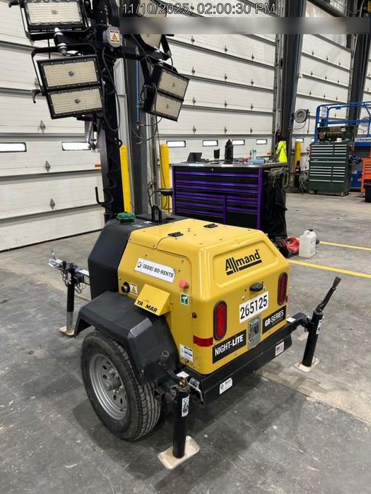 2022 Allmand NLV3GR (4) LED Light Fixture 350W, 23' Vertical Mast, 3kW Prime, Towable, ES Decals, T3