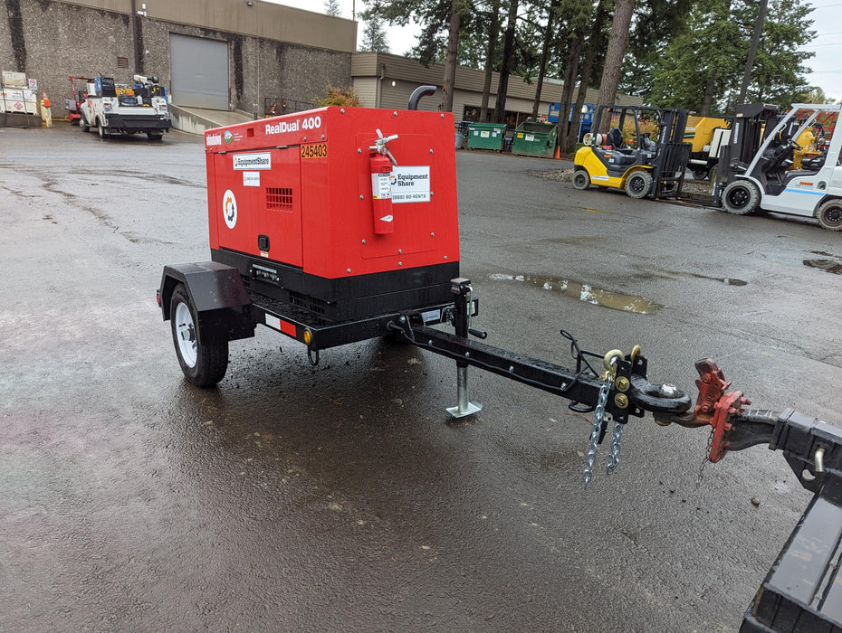 2022 Shindaiwa DGW400MDL Kubota D902 Engine, 23 HP, Dual Op Welder, Wire, Arc, Droop Stick, Tig, and CC Stick Functionality, Simulphase, 3 Phase and 1 Phase Gen Output, Single Axle NB Trlr, Slr Trckl Chrg 12V 12W, Fire Ext