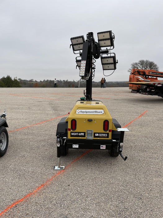 2022 Allmand NLV3GR (4) LED Light Fixture 350W, 23' Vertical Mast, 3kW Prime, Towable, ES Decals, T3