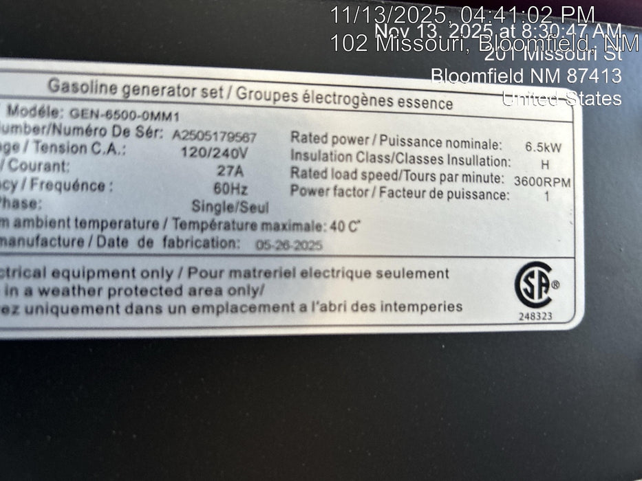 2025 MI-T-M GEN-6500-0MM1