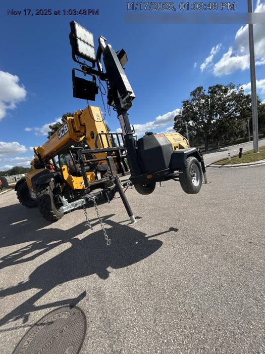 2022 Allmand NLV3GR (4) LED Light Fixture 350W, 23' Vertical Mast, 3kW Prime, Towable, ES Decals, T3