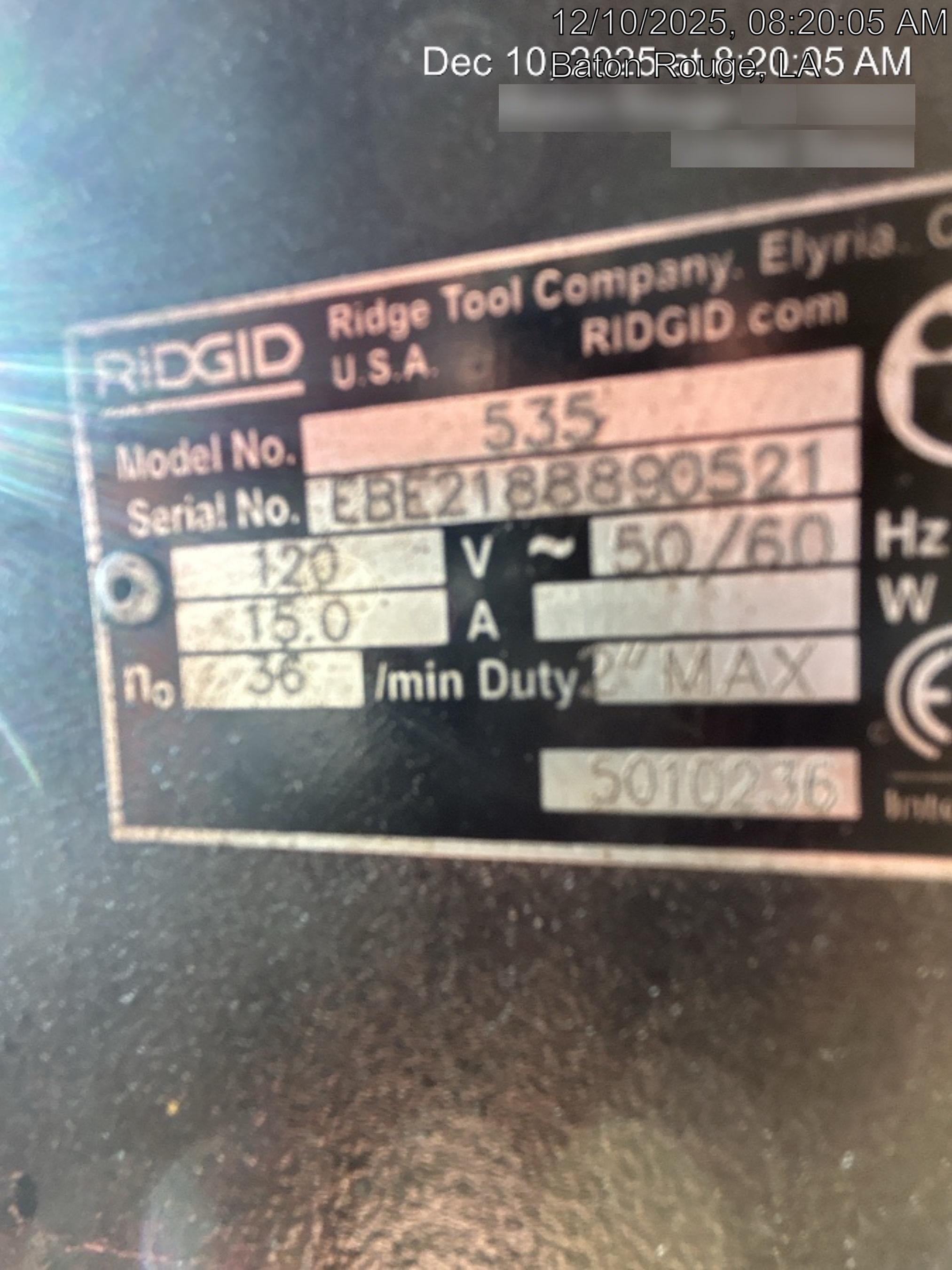 2021 RIDGID 535