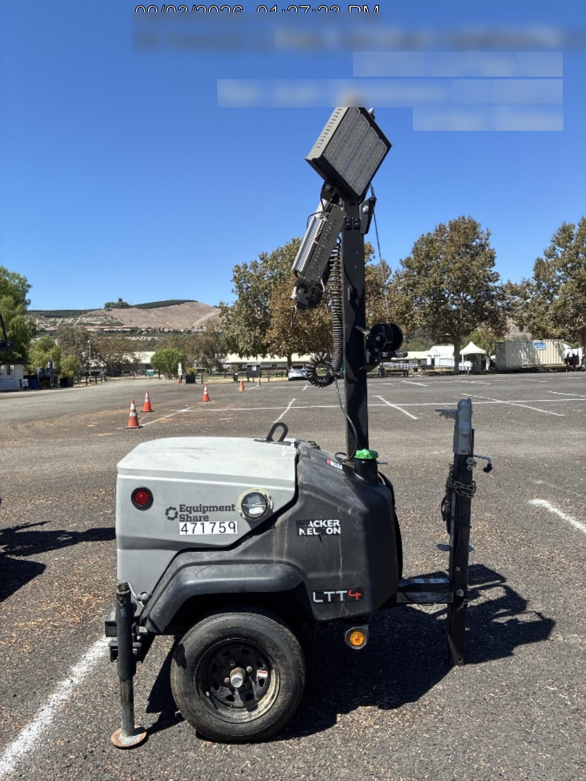 2024 Wacker Neuson LTT4 Diesel, Kohler KDW702, Deep Sea Controller, Auto Start, LED 320W, Bypass Outlet, T3