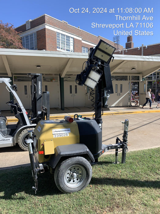 2022 Allmand NLV3GR (4) LED Light Fixture 350W, 23' Vertical Mast, 3kW Prime, Towable, Deep Sea L401, Leveling Jacks, Yanmar T4F 5.8hp