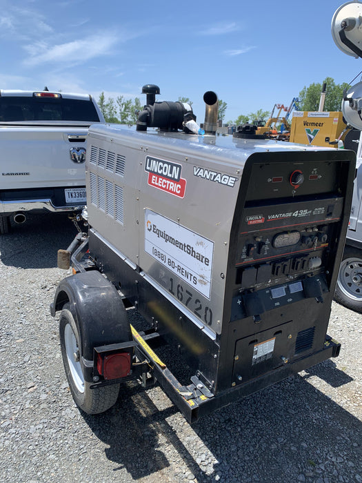 2018 Lincoln Electric Vantage 435 Lincoln Vantage 435 Welder Ready-Pak 3 w/Trailer, Fender/Light Kit, and Cable Rack