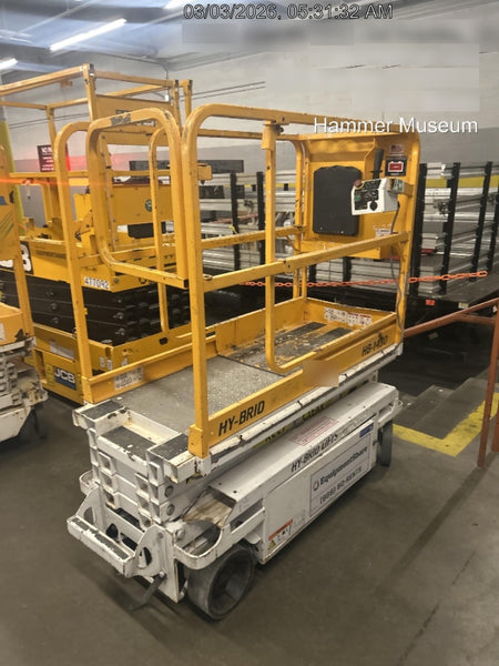 Custom Equipment HB-1430 <ul>
 <li>Hy-Brid Scissor Lift</li>
  <li>Platform capacity up to 670 lbs.</li>
  <li>Working height up to 20 ft</li>
  <li>Weighs under 1,700 lbs.</li>
  <li>Non-marking wheels </li>
</ul>
