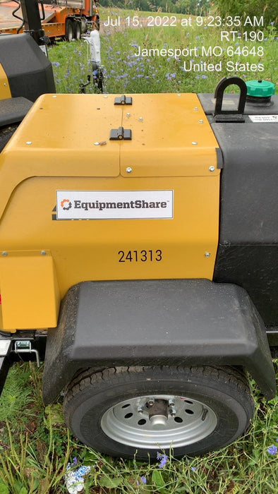 2022 Allmand NLV3GR (4) LED Light Fixture 350W, 23' Vertical Mast, 3kW Prime, Towable, Deep Sea L401, Leveling Jacks, Yanmar T4F 5.8hp