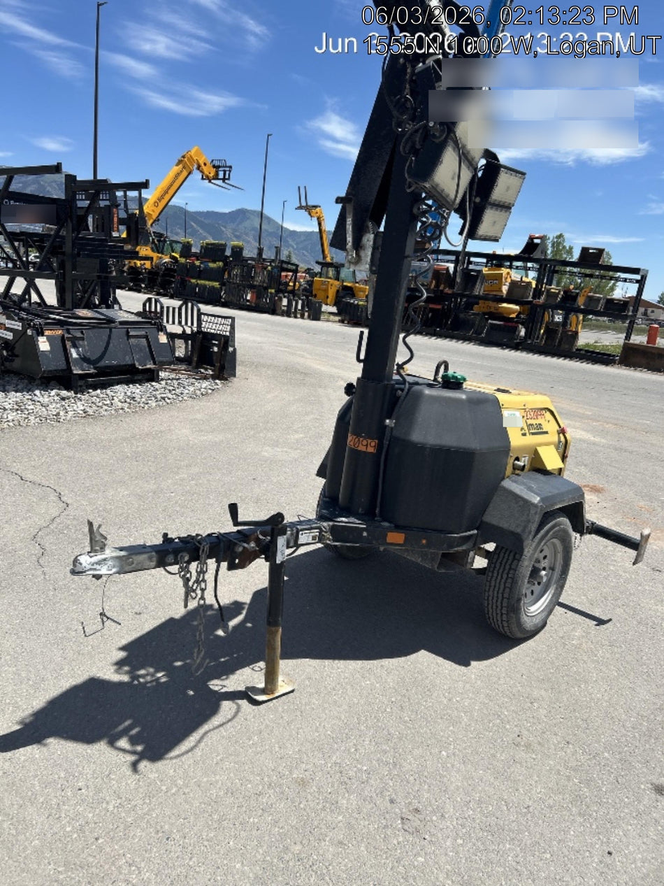 2022 Allmand NLV3GR (4) LED Light Fixture 350W, 23' Vertical Mast, 3kW Prime, Towable, Deep Sea L401, Leveling Jacks, Yanmar T4F 5.8hp