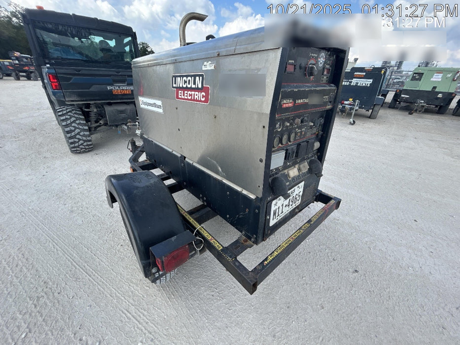 2019 Lincoln Electric Vantage 322 Ready-Pak 3, Two Wheel Trailer, Fender and Light Kit, Cable Rack