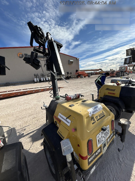 2022 Allmand NLV3GR (4) LED Light Fixture 350W, 23' Vertical Mast, 3kW Prime, Towable, ES Decals, T3