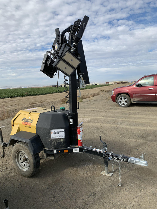 2020 Allmand NLV3GR (4) LED Light Fixture 350W, 23' Vertical Mast, 3kW Prime, Towable, Deep Sea L401, Leveling Jacks, Yanmar T4F 5.8hp