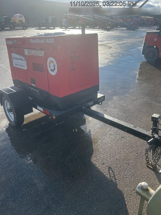 2022 Shindaiwa DGW400MDL Kubota D902 Engine, 23 HP, Dual Op Welder, Wire, Arc, Droop Stick, Tig, and CC Stick Functionality, Simulphase, 3 Phase and 1 Phase Gen Output, Single Axle NB Trlr, Slr Trckl Chrg 12V 12W, Fire Ext