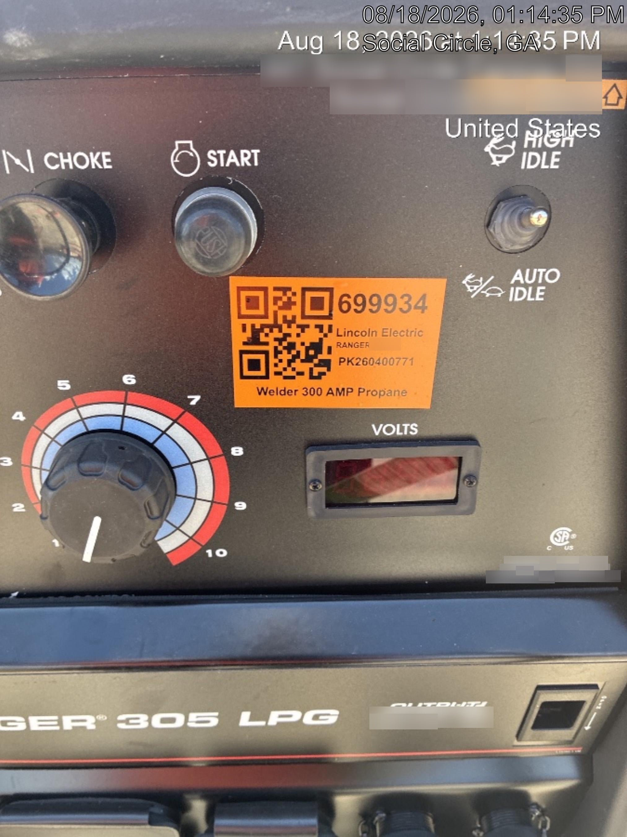 2026 LINCOLN ELECTRIC Ranger 305 LPG