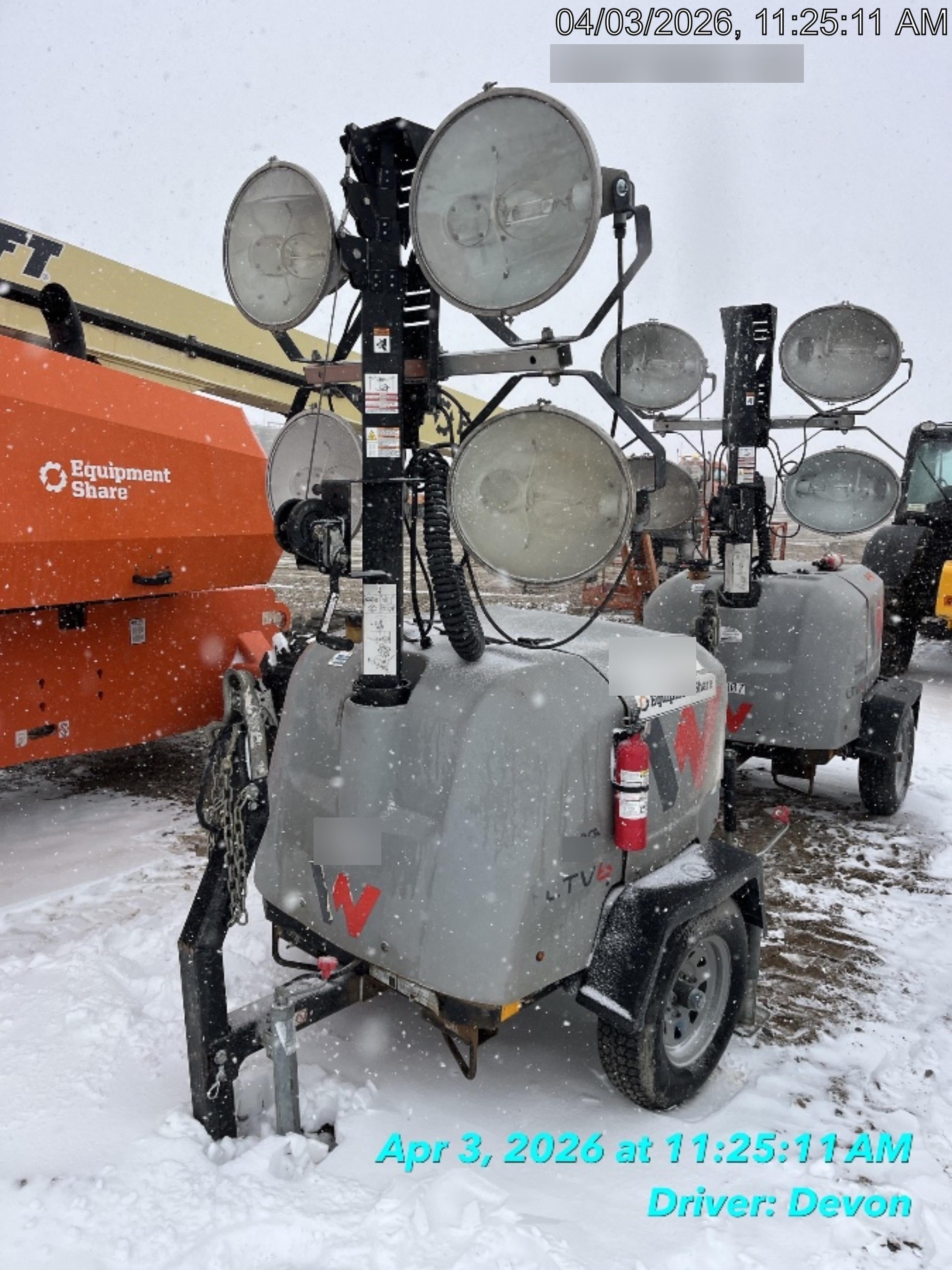 2019 Wacker Neuson LTV6L-MH Wacker Neuson LTV6L Mobile Light Tower w/Fuel Level Sensor Installed