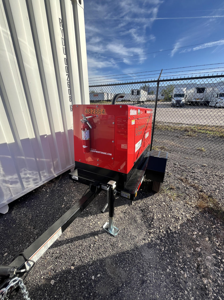 2024 Shindaiwa DGW400DML Kubota D902 Engine, 23 HP, Dual Op Welder, Wire, Arc, Droop Stick, Tig, and CC Stick Functionality, Simulphase, 3 Phase and 1 Phase Gen Output, Single Axle NB Trlr, Slr Trckl Chrg 12V 12W, Fire Ext, T3
