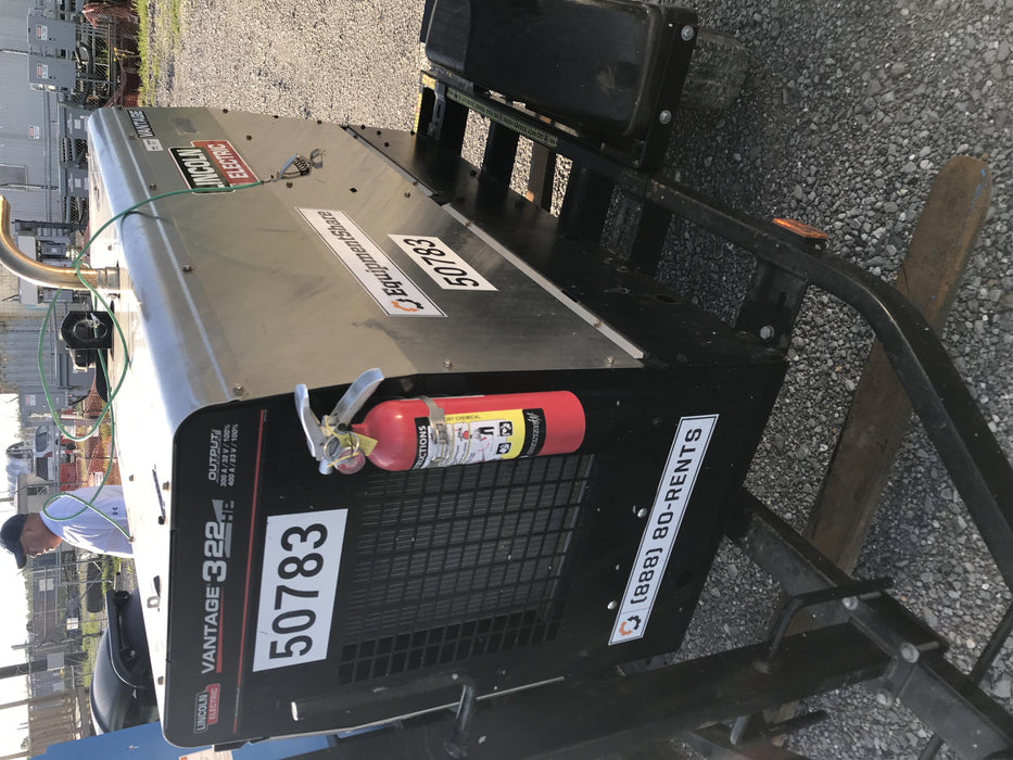 2019 Lincoln Electric Vantage 322 Welder Ready-Pak 3, Two wheel trailer, Fender and Light kit, Cable Rack