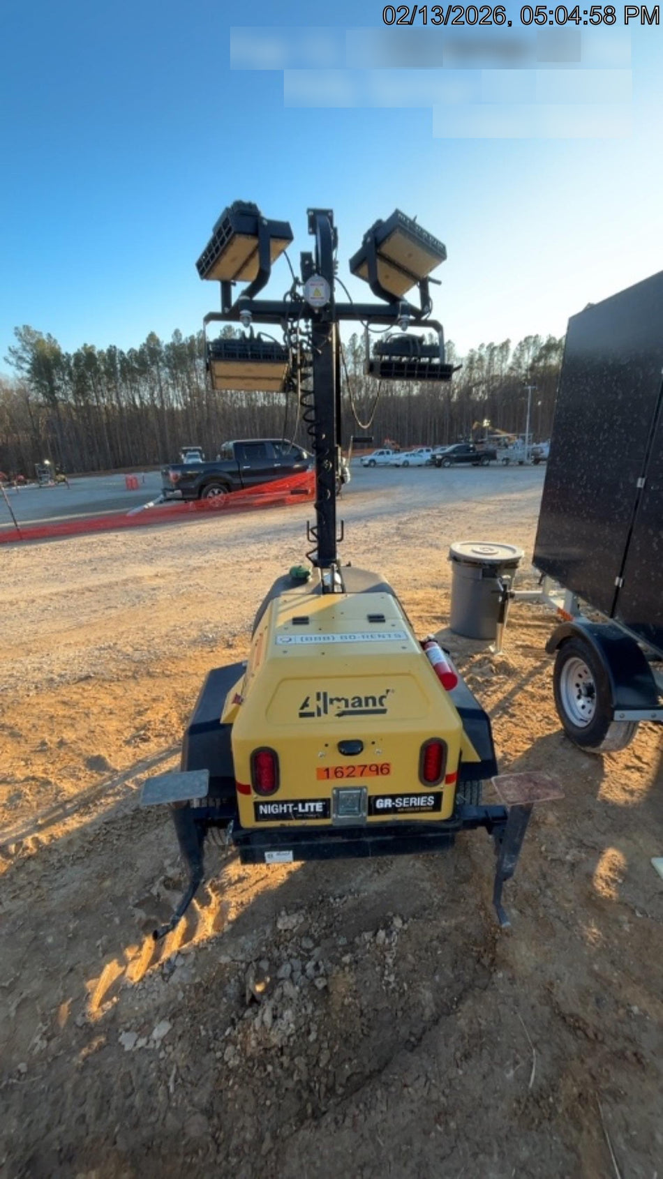 2021 Allmand NLV3GR (4) LED Light Fixture 350W, 23' Vertical Mast, 3kW Prime, Towable, Deep Sea L401, Leveling Jacks, Yanmar T4F 5.8hp