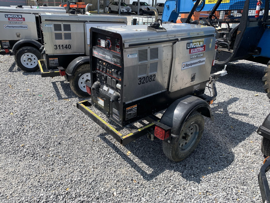 2019 Lincoln Electric Vantage 322 Welder Ready-Pak 3, Two wheel trailer, Fender and Light kit, Cable Rack